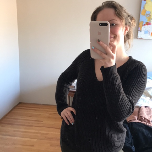 Glassons black knit v-neck sweater - Picture 1 of 3